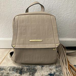 Steve Madden Faux Leather Taupe Backpack
